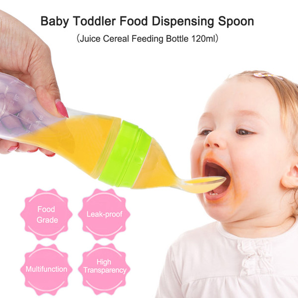 Newborn Baby Bottle Leak-proof Food Dispensing Spoon 120ml Juice Cereal Feeding Bottle Spoon Food Supplement Rice Cereal Bottles