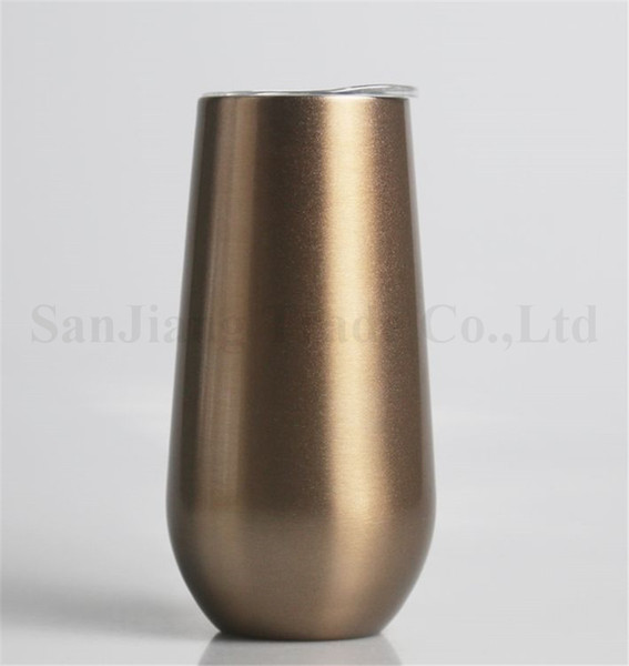 6OZ Eggshell Cup 304 Stainless Steel Sports Thermos Double Vacuum Egg Shaped Cup With Lids Coffee Mug Beer Wine Glass A122601