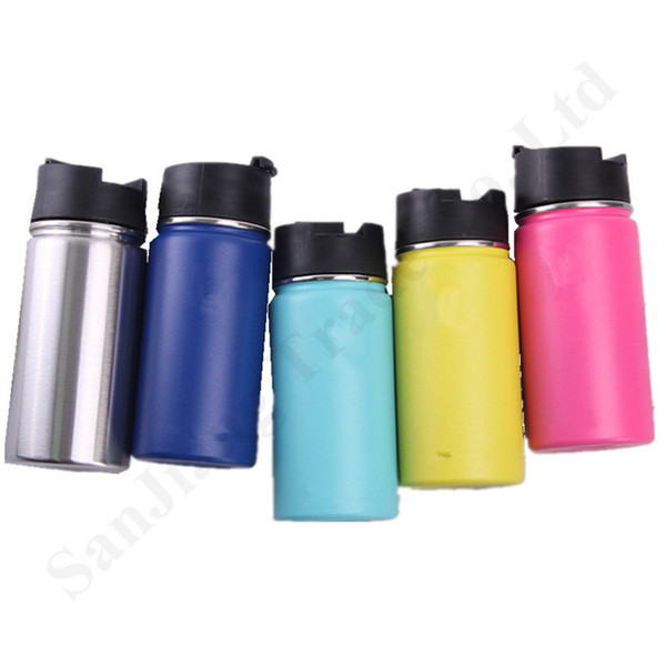 12oz Hydro Stainless Steel Water Bottle Flask Vacuum Insulated Water Bottles Width Mouth with Handle Lid Outdoor Drinking Mugs A122403