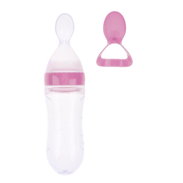 Safe Newborn Baby Feeding Bottle Toddler Silicone Squeeze Feeding Spoon Milk Cereal Bottle Baby Training Feeder Food Supplement