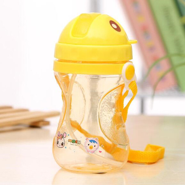 400ml 2016 PP Plastic Infant Straw Cup Drinking Bottle Cups With Handles Cute Design Rice Cereal Feeding Bottle Learn to Drink