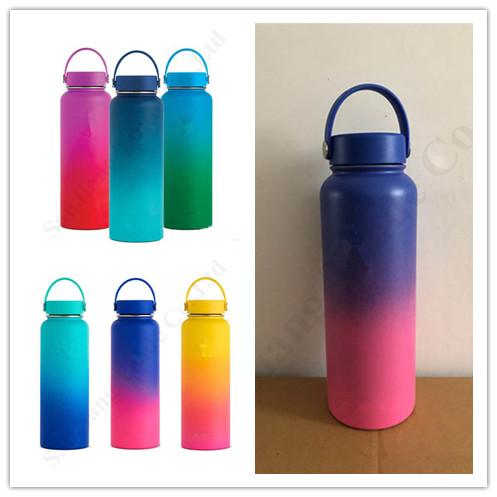 Hydro 32oz 40oz Water Bottle Flask Vacuum Insulated Stainless Steel Water Cup Mugs Wide Mouth Gradient Vacuum Sport Portable Bottles A120501