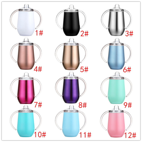 10oz Baby sippy cup stainless steel trumbler coffee mug with dual handles double wall vacuum insulated