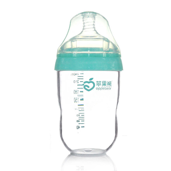 New Material Tritan Baby Feeding Bottle Newborn Drop Resistance 240ml Milk Bottle Anti-flatulence Applebear Big Mouth