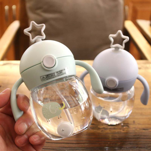 280ML Baby Infant Tritan BPA Free Milk Feeding Bottle With Anti-Slip Handle & Cup Cover Water Bottle