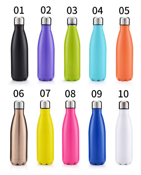 500ml Sports Water Bottle Cola Shape Double Wall Stainless Steel Vacuum Flask Insulated Bottle For Hiking Office J