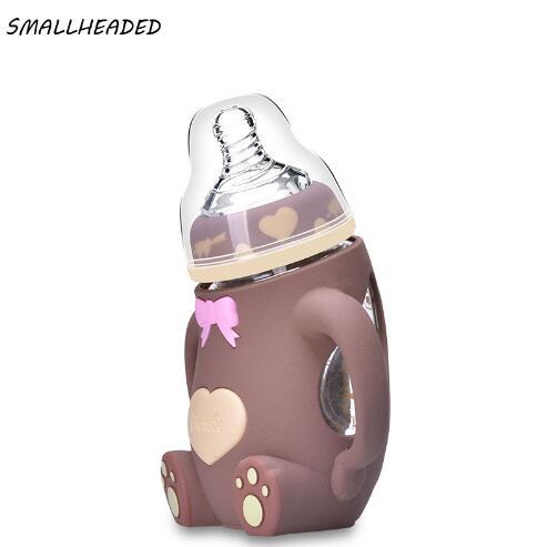 240ml Baby Silicone PP Milk Feeding Bottle Width Mouth Adjust Water Cup Hand Holder Shatter Proof Milk Bottles christmas gift