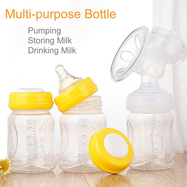 3 PCS/Set 180mlpp BPA-Free Safety Seal Yellow Environmentally Friendly PP Wide-Bore Breast Milk Baby Storage Bottle