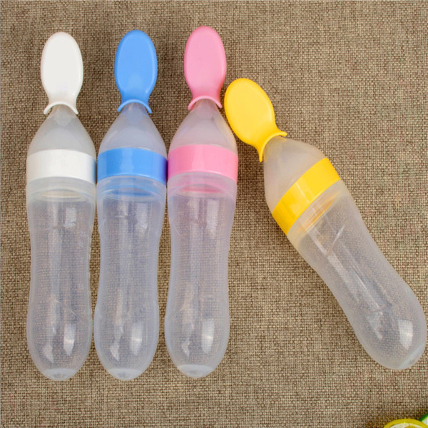 New Infant Baby Silicone Feeding bottles Squeeze children's auxiliary bottle Rice Cereal Bottle Training Feeder T3G0116