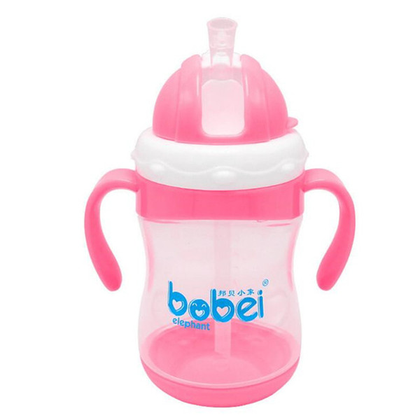 Bobei Elephant 300ML Baby Feeding Bottles Kids Cup Drinking Feeding Bottle Sippy Cups With Handle Baby Feeding Bottle PP Plastic