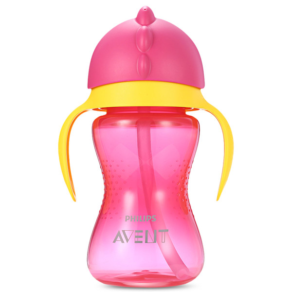 Bottles Philips Avent 10oz 300ml Baby Soft Handle Straw Bottle Training Drinking Cup Dentist Recommended Non-Slip Shape Bottle Feeding