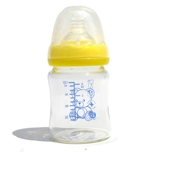 Maternal and child wholesale Little Baby breast milk real body Thick wide mouth bottle Curved glass bottle Newborn special