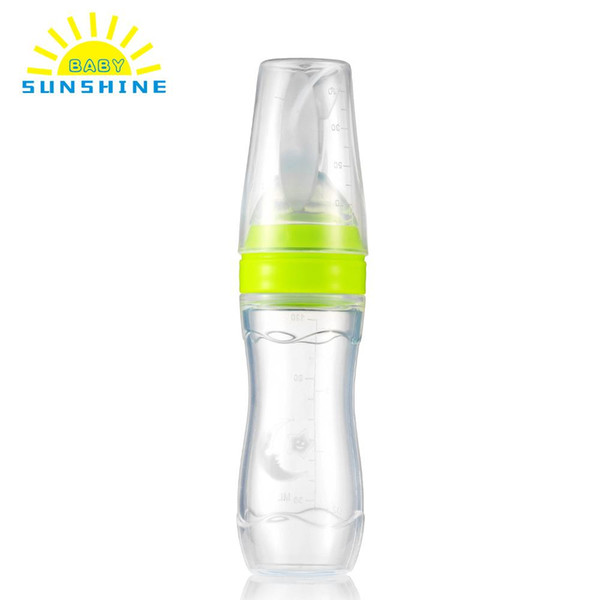 Baby Bottle Toddler Leak-proof Food Dispensing Spoon 120ml Juice Cereal Feeding Bottle Spoon Food Supplement Rice Cereal Bottles