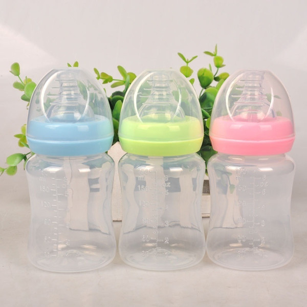 180ml Newborn Baby Infant Nursing Milk Fruit Juice Water Feeding Standard Mouth Silicone Nipple Pacifier Drink Bottle