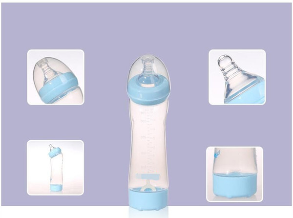 280ML Baby Feeding Bottle Infant Milk Bottle Nursing Feeding Bottle Baby Water Cup Kids Silicone PP BPA Free