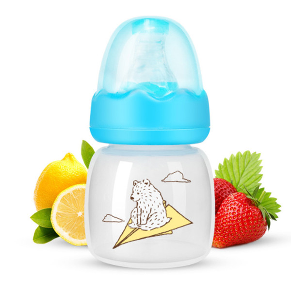 60ML Portable Baby Feeding Bottle Silicone Newborn Glass Feeder Bottles For 0-6 Month Infant Kid