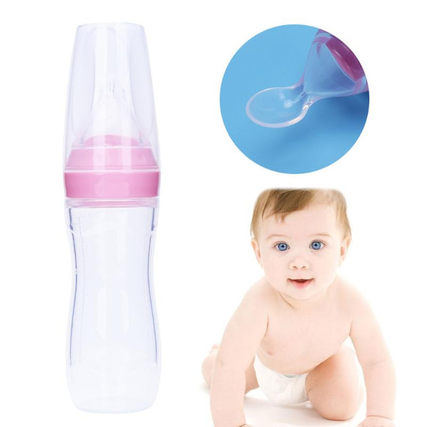 1pc 120ml Safe Feeding Bottle Spoon Infant Newborn Toddler Silicone Food Supplement Rice Milk Cereal Spoon Squeeze Bottle