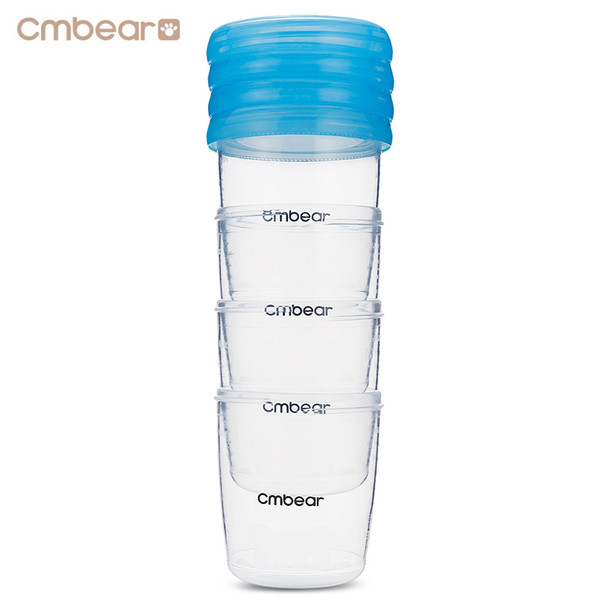 4pcs/Set Cmbear Baby Breast Milk Storage Reusable 180ml BPA Free PP Bottle Collection Infant Newborn Food Freezer Container VB