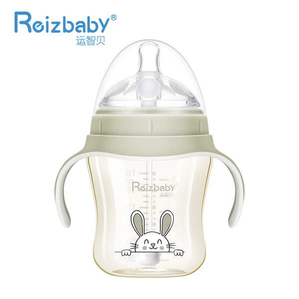 Reizbaby New Designed Baby PPSU Milk Bottle Natural Feeling Wide Caliber Baby Feeding Bottle BPA Free Ergonomic Anti-leak Cups