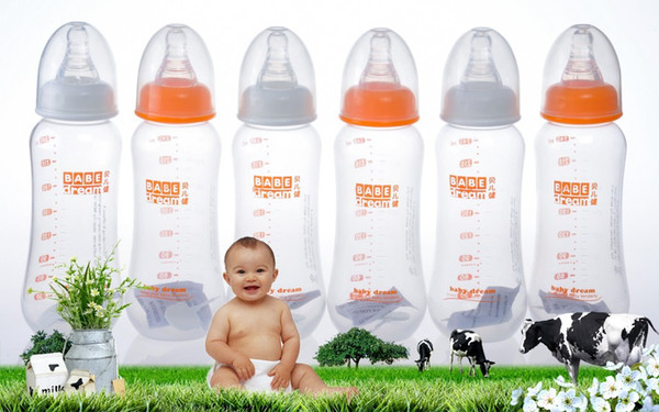 Wholesale-Kit Mamadeira Nuk Natural Newborn Feeding Bottle Anti Colic BPA Free 1 Pcs 230ML Standard Mouth Bottle P.P. Arc Type Nuk Bottle