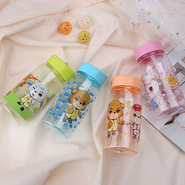 520ml Baby Bottle Kids Cup Silicone Sippy Children Training Cups Cute Baby Drinking Water Straw Handle Feeding Bottle