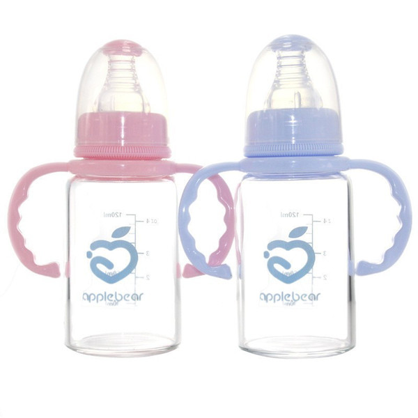 High Borosilicate Glass Feeding Bottle Baby Juice Glass Feeding Bottle Standard Caliber Of Straight Body Capacity 120ml