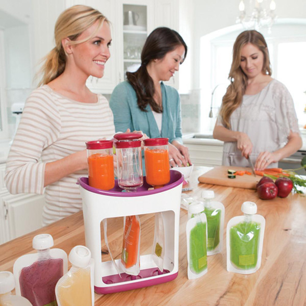 Maker Food Squeeze Station Infant Feeding Containers Storage Baby Fruit Puree Packing Machine Toddler Solid Juice Make Q190530