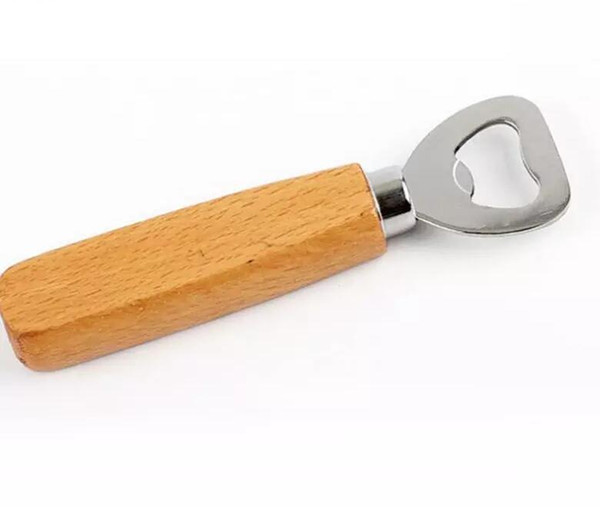 Kitchen Bottle Opener Tools Wooden Handle Beer Openers Bar Tools Soda Beer Bottle Cap Opener Wine Bottle Opener Tool 100pcs