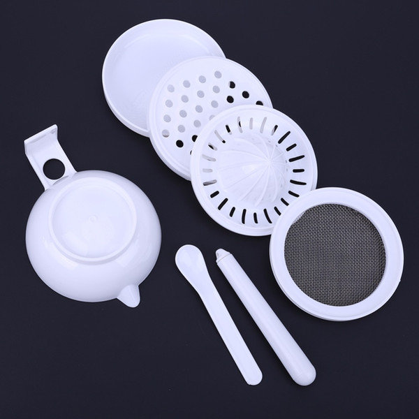 Multifunctional Manual 7pcs/set Baby Food Conditioning Abrasive Filter Masher Squeezer For Juice Mash Filter