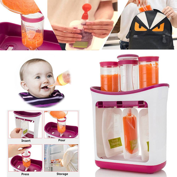 Fresh Squeezed Squeeze Station Baby Weaning Food Puree Reusable Pouches Maker 2018 New Arrival High Quality