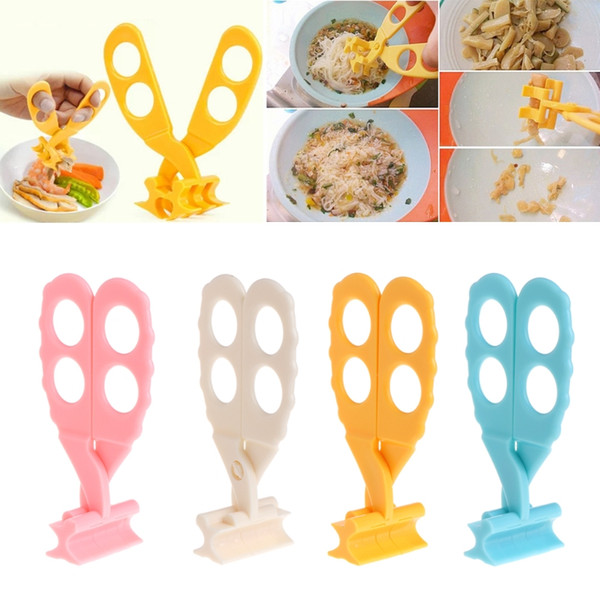 Baby Food Scissors Crushing Clip with retail box Professional Safe Care Crush Baby Kids Cut Food Shears Feeding Toddlers Scissors