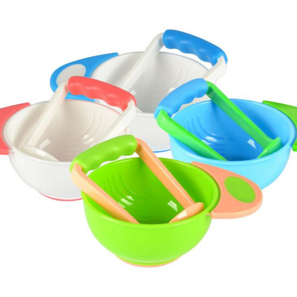 Baby Kid Learn Dishes Grinding Bowl Handmade Grinding Food Supplement Children Infant Food Mills Baby Feeding Tool