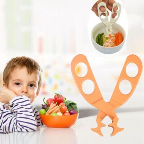 Baby Food Scissors Crushing Clip Professional Safe Care Crush Baby Kids Cut Food Shears Feeding Toddlers Scissors CCA10673 60pcs