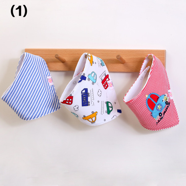 Cartoon INS baby bibs Burp Cloths Triangle Burp Saliva Kids Infant double layers cotton Toddler Bandana Scarf Turban Baby Feeding