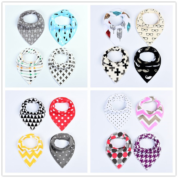 High quality 40 Design Cartoons Baby Brup Cloths 100% Safe Cottone Material Double Layer Bibs 4pcs per lot, DHL free shipping