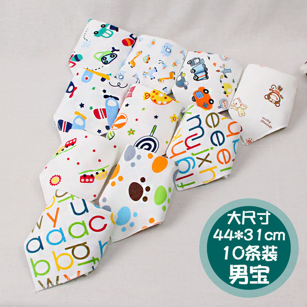 Plus size Infant Baby Saliva Towel double Pure cotton Double-sided printing triangle Towel Baby Bibs Infants Burp Cloths