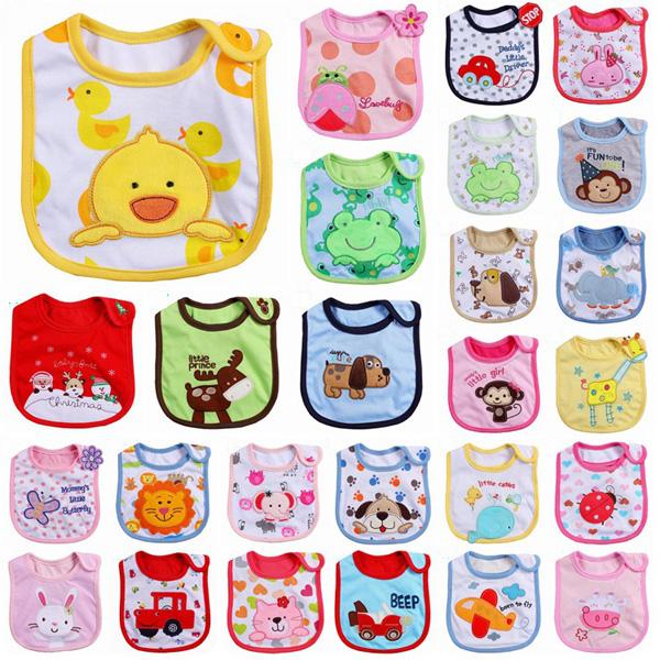 3-layers Cotton Baby Waterproof Bib Feeding Cartoon Infant Bibs & Burp Cloths 204 styles Top quality by DHL