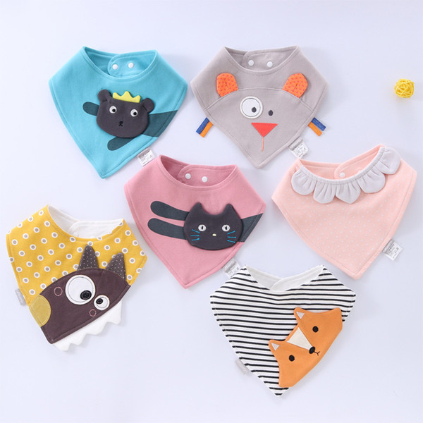 Mix 31 colors baby bibs Burp Cloths infant dimensional embroidered triangle towel cotton slobber towel Baby Feeding bibs for babies