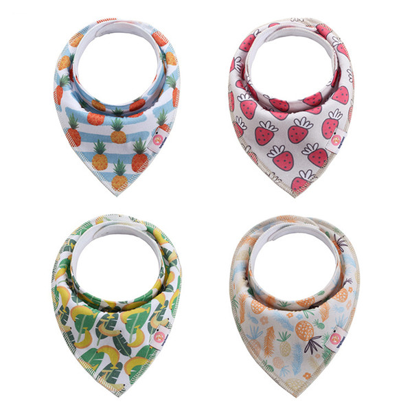 Cute INS Baby Bibs Infant Cotton Triangle Baby Bandana Bib Fashion Printing Baby Burp Cloths Dribble Bibs 19041202