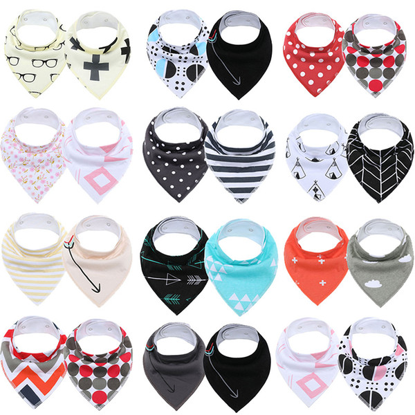 2Pcs/Lot Baby Bandana Bibs Extra Soft Natural Cotton Baby Drool Bib for Drooling and Teething Super Absorbent Baby Shower Gifts SH190916