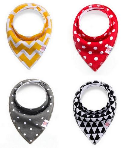 European and American baby saliva towel cotton bib 4 pieces new ins explosion baby bib double triangle