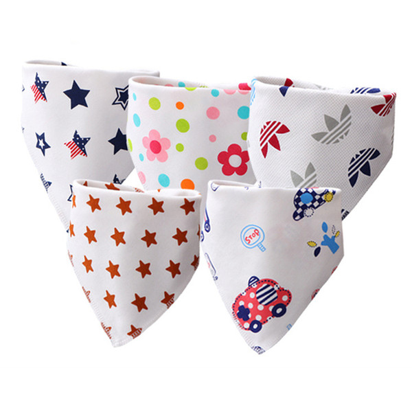 Cotton Baby Bibs Bandana Baberos Bebe Girls Boys Bib Baby Feeding Smock Double-layer Buckle Eating Burp Cloths Baby