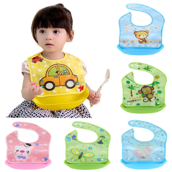 Cartoon Newborn Baby Bibs Silicone Waterproof Baby Feeding Bib Boys Girls Bavoir Bib Kids Burp Cloths Bandana Apron