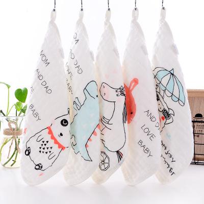 High Quality Natural Safety Cute Six Layers Cotton Gauze Microfibre Baby Napkin Bibs Baby Face Towel Saliva Towel Cotton