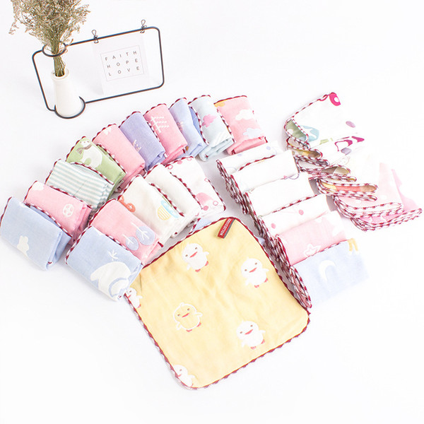 Baby Nursing Burp Cloths 25*25cm Square Cotton Baby Hand Towel Kids Feeding Bibs Saliva Towel Baby Napkin Random Style