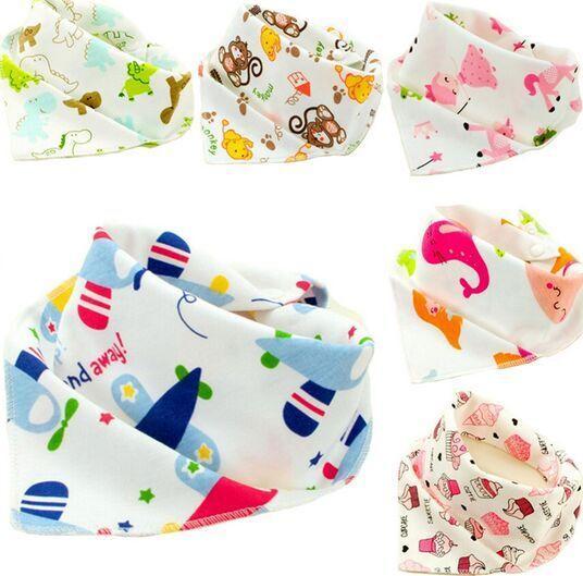 Wholesale- 6pcs/lot New Baby Cotton Bib/Infant Saliva Towels/Baby Accessories Bibs /Newborn Wear Cartoon/Head Scarf