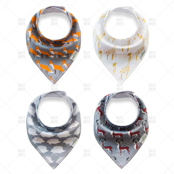 Boutique Ins Baby Bibs Newborn Burp Cloths Geometric Arrow Fox Feather Animal Cute Cotton Feeding Scarf Waterproof 2017 Autumn Winter