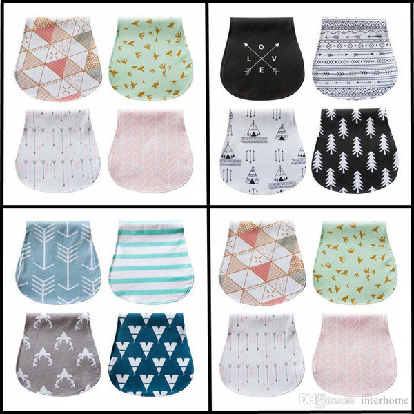 Nursing Towels Baby Printed Burp Cloth Arrow Three Layers Bibs Waterproof Burp Saliva Bandana Cloth Infant Cotton Soft Feeding Towels H253