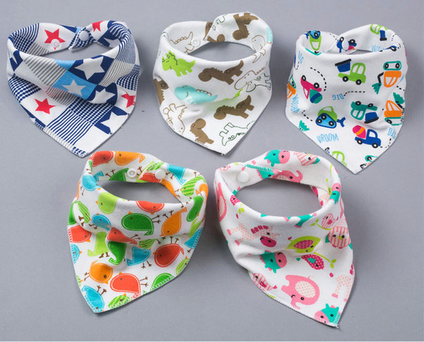 52 Designs Cotton printing Baby Bibs Saliva Towel Infant Toddler Burp Cloth Feeding Apron Triangle Bibs No Fluorescent