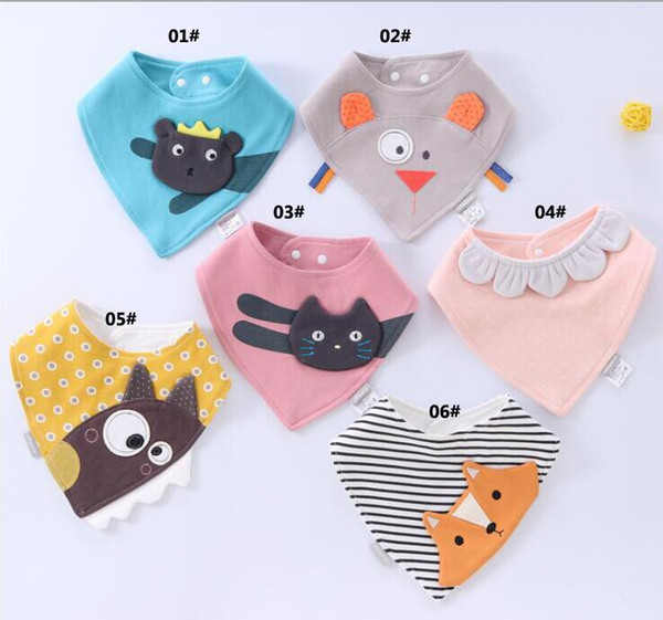 Baby Bibs Kids Cartoon Burp Cloths Embroidered Triangle Towel Cotton Slobber Towel Baby Feeding bib Children's bibs